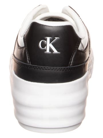 Calvin Klein Skórzane sneakersy w kolorze biało-czarnym