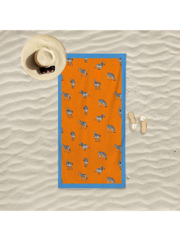 Foutastic Ręcznik plażowy w kolorze pomarańczowo-niebieskim