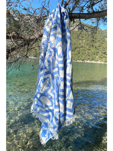 Foutastic Fouta "Lalezar" blauw/crème