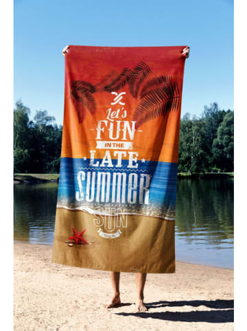 Foutastic Ręcznik plażowy "Late Summer" w kolorze pomarańczowo-czerwono-niebieskim