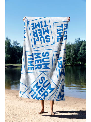 Foutastic Strandtuch "Summer Time" in Blau/ Pink
