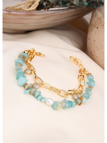 L'Atelier de Gaia Vergulde armband met edelstenen