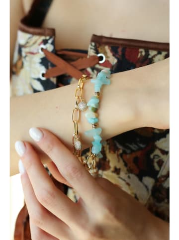 L'Atelier de Gaia Vergold. Armkette mit Edelsteinen