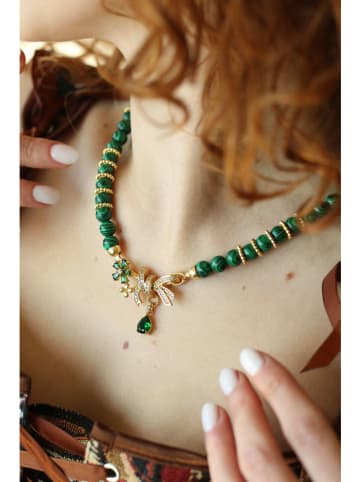 L'Atelier de Gaia Vergulde ketting met edelstenen - (L)45 cm