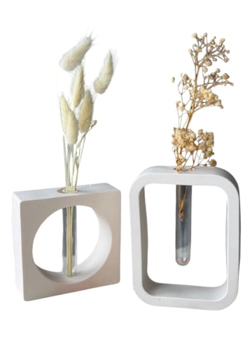 Lucky Bees 2-delige set: vazen wit