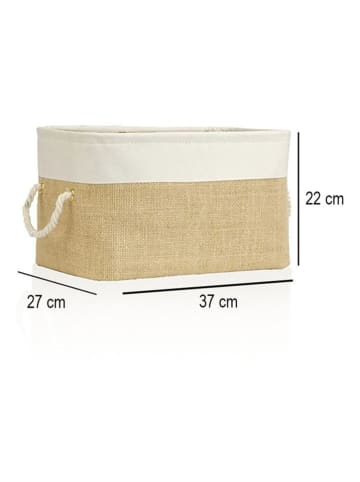 Lucky Bees Aufbewahrungskorb in Beige - (B)37 x (H)22 x (T)27 cm