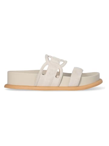 Liu Jo Leren slippers crème