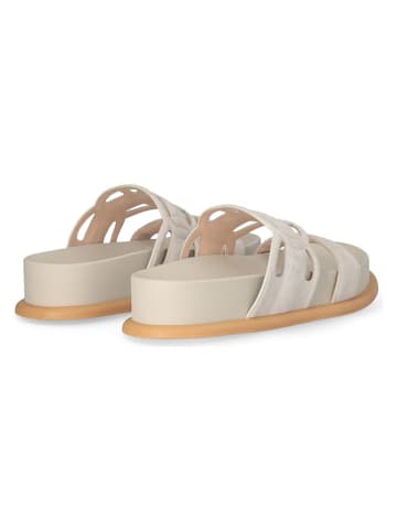 Liu Jo Leren slippers crème