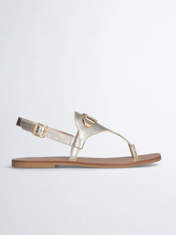 Liu Jo Leder-Zehensandalen in Gold