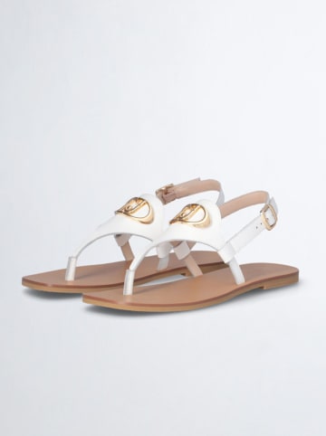 Liu Jo Leder-Zehensandalen in Weiß