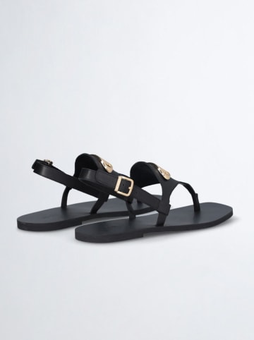 Liu Jo Leder-Zehensandalen in Schwarz