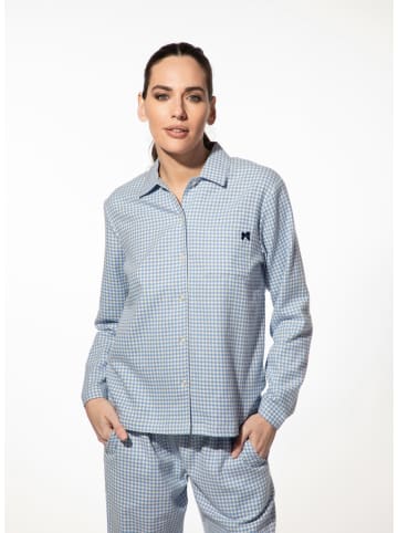 SHORT STORIES Pyjamatop lichtblauw/wit