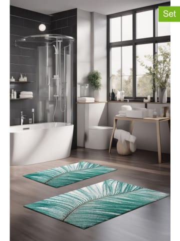 Elizabed 2-delige set: badmatten turquoise