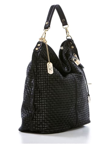 Anna Morellini Skórzany shopper bag "Caroline" w kolorze czarnym - 42 x 38 x 17 cm