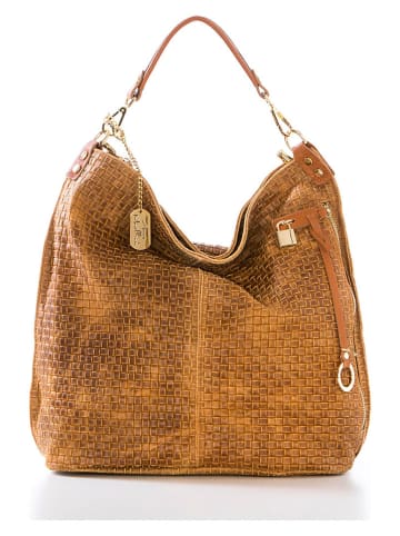 Anna Morellini Leren shopper "Caroline" lichtbruin - (B)42 x (H)38 x (D)17 cm