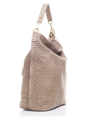 Anna Morellini Leren shopper "Caroline" beige - (B)42 x (H)38 x (D)17 cm