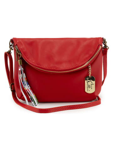 Anna Morellini Leder-Umhängetasche "Alice" in Rot - (B)22 x (H)18 x (T)2 cm