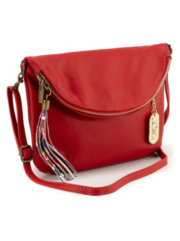 Anna Morellini Leren schoudertas "Alice" rood - (B)22 x (H)18 x (D)2 cm