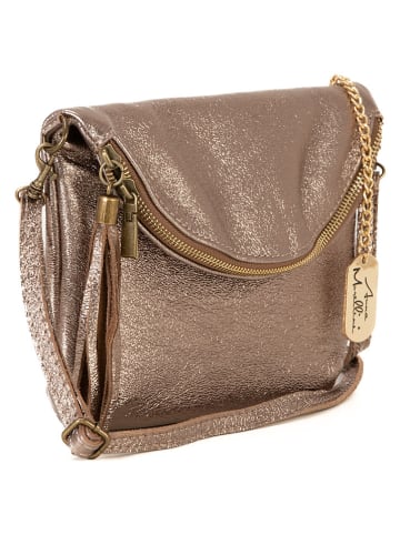 Anna Morellini Leder-Umhängetasche "Beverly" in Gold - (B)22 x (H)18 x (T)2 cm
