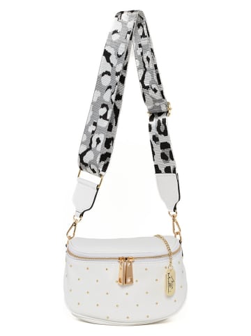 Anna Morellini Leren schoudertas "Domenica" wit - (B)19 x (H)15 x (D)8 cm