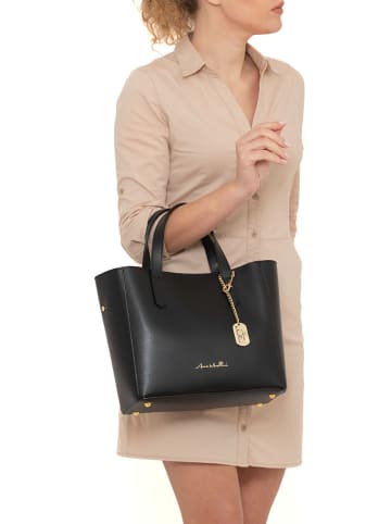 Anna Morellini Leder-Henkeltasche "Battista" in Schwarz - (B)29 x (H)14 x (T)14 cm