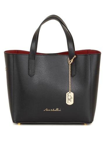 Anna Morellini Leren handtas "Battista" zwart - (B)29 x (H)14 x (D)14 cm