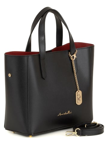 Anna Morellini Leren handtas "Battista" zwart - (B)29 x (H)14 x (D)14 cm