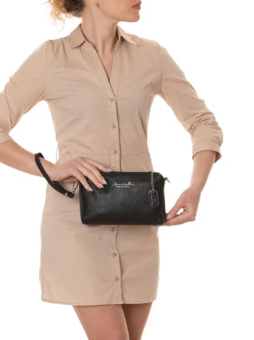 Anna Morellini Leder-Clutch "Idalia" in Schwarz - (B)24 x (H)16 x (T)9 cm