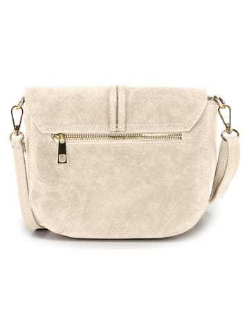 Anna Morellini Leder-Umhängetasche "Varallo" in Beige - (B)21 x (H)18 x (T)8 cm