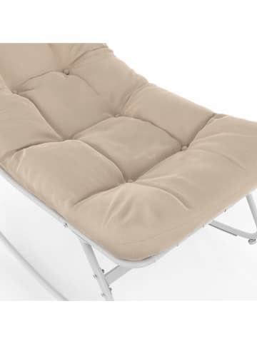 Inkazen 2-delige set: tuinschommelstoelen crème/wit - (B)64 x (H)73 x (D)108 cm