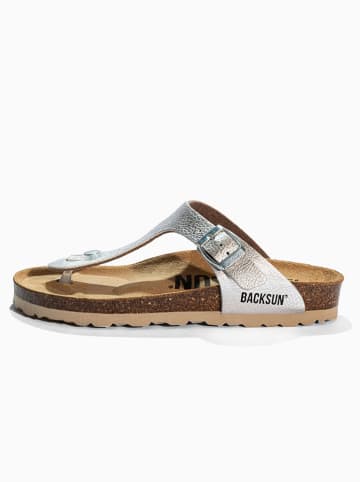 BACKSUN Teenslippers "Singapore" zilverkleurig