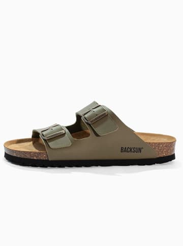 BACKSUN Pantoletten "Bali" in Khaki