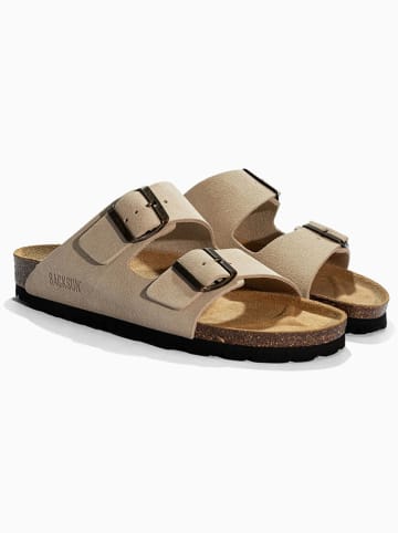 BACKSUN Leder-Pantoletten "Bali" in Beige