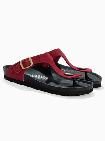 BACKSUN Leren teenslippers "Singapore" bordeaux