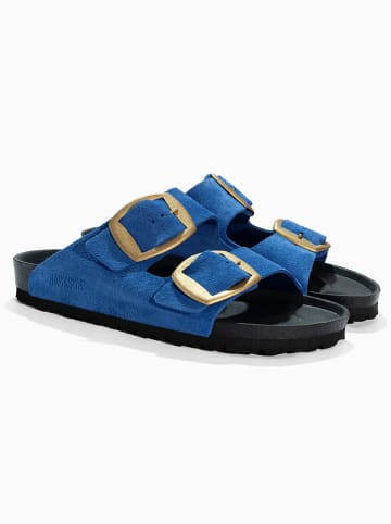 BACKSUN Leren slippers "Londrina" blauw