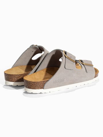 BACKSUN Leren slippers "Bali" grijs