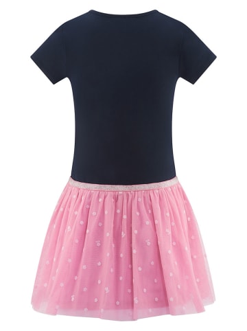 happy girls by Eisend Jurk donkerblauw/lichtroze