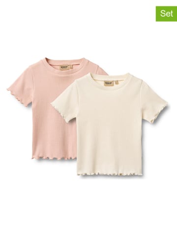 Wheat 2-delige set: shirts lichtroze/crème