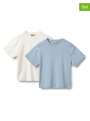 Wheat 2-delige set: shirts "Tommy" crème/lichtblauw