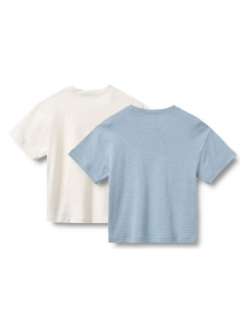 Wheat 2-delige set: shirts "Tommy" crème/lichtblauw
