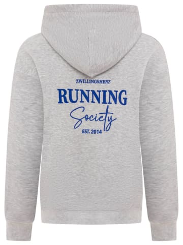 Zwillingsherz Hoodie "Running" in Grau