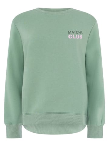 Zwillingsherz Sweatshirt "Matcha Morning" in Grün