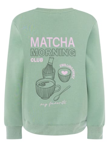 Zwillingsherz Sweatshirt "Matcha Morning" groen