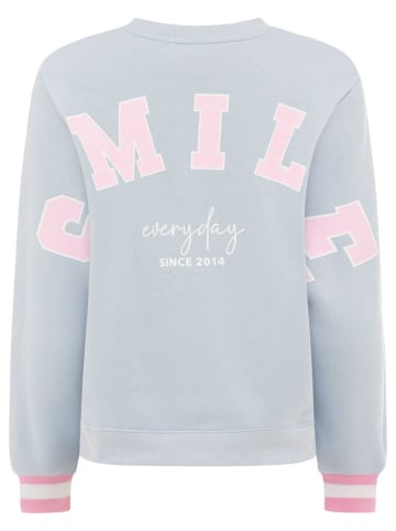 Zwillingsherz Bluza "Smile Everyday" w kolorze błękitnym