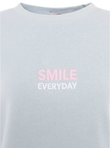 Zwillingsherz Sweatshirt "Smile Everyday" lichtblauw