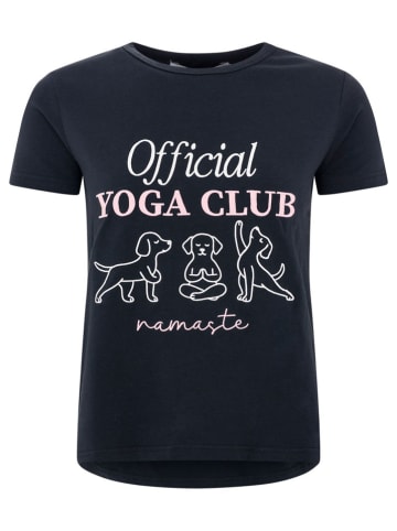 Zwillingsherz Koszulka "Yoga Club" w kolorze granatowym