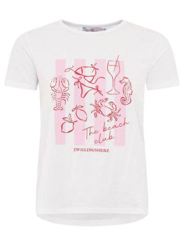 Zwillingsherz Shirt "Beach Club" wit