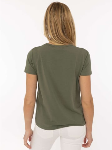 Zwillingsherz Koszulka "Easy" w kolorze khaki