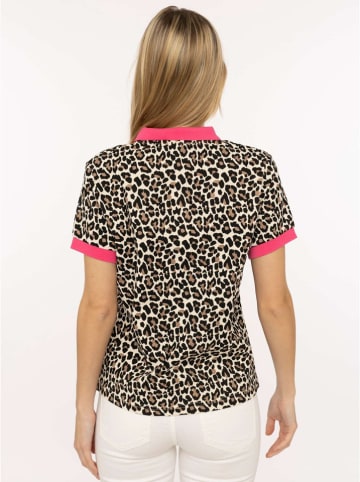 Zwillingsherz Poloshirt "Leo" in Beige/ Hellbraun/ Pink
