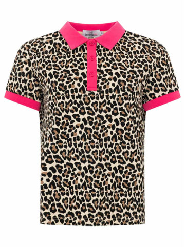 Zwillingsherz Poloshirt "Leo" in Beige/ Hellbraun/ Pink